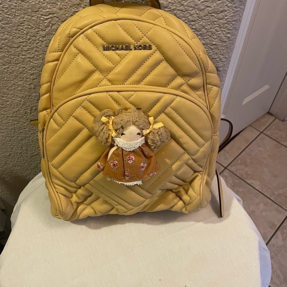 Michael Kors Yellow Quilted Mini Backpack
